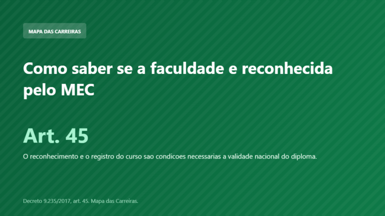 Card sobre como conferir se a faculdade e reconhecida pelo MEC em 2026